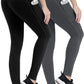 Anti-Nail Leggings for Women, Non-See-Through Yoga Pants with Phone Pockets, Tummy Control Full-Length/Capri Tights