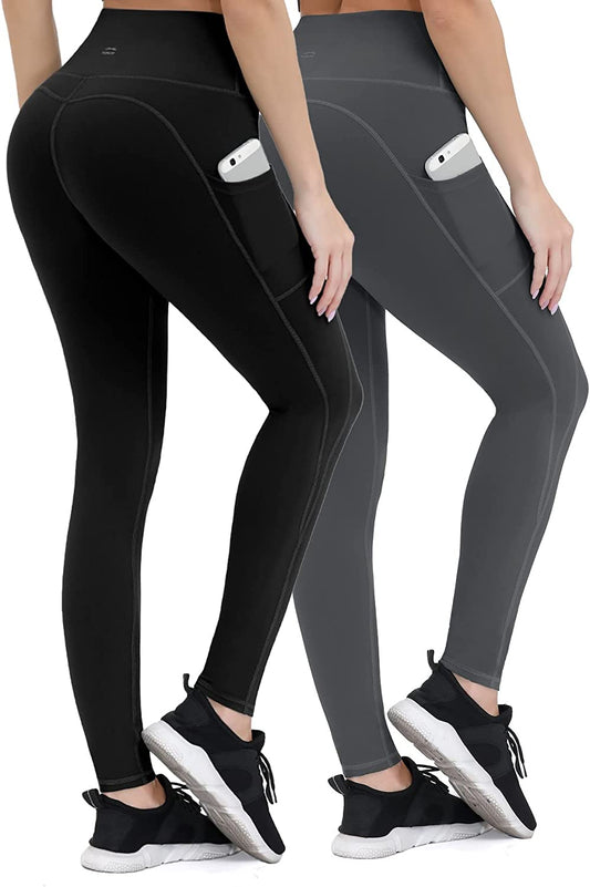 Anti-Nail Leggings for Women, Non-See-Through Yoga Pants with Phone Pockets, Tummy Control Full-Length/Capri Tights