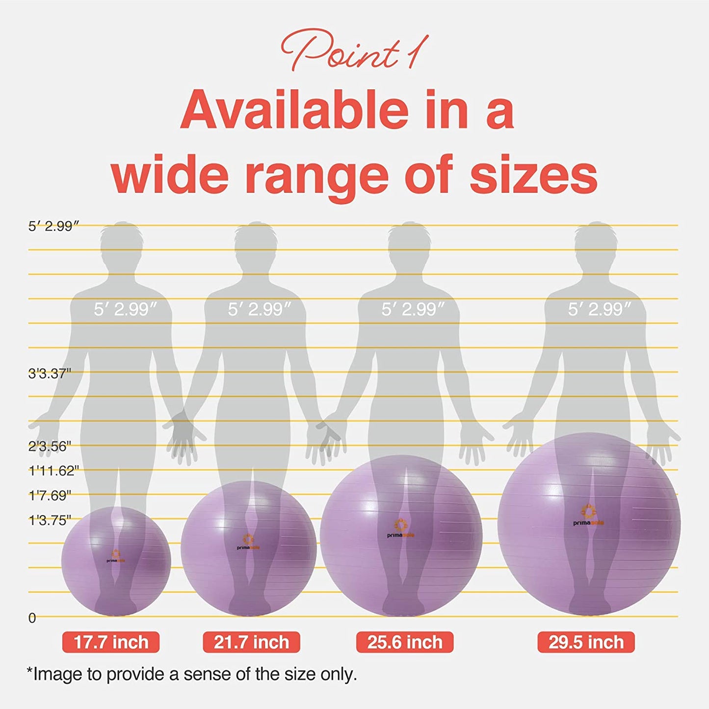 Exercise Ball for Balance Stability Fitness Workout Core Strength Yoga Ball at Home Office & Gym