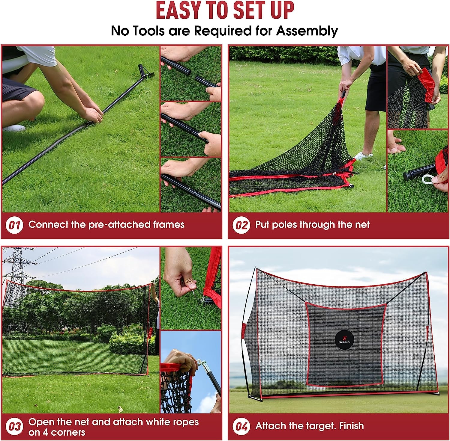 Golf Hitting Net Heavy Duty Golf Practice Net for Backyard Driving Golf Net with High Impact Chipping Hitting Target Golf Driving Practice Net Include Carry Bag Golf Balls for Indoor Outdoor